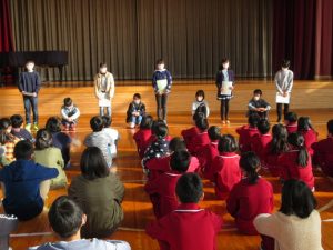 ７日 児童会引継式 卒業式 お別れの言葉 全校練習 魚沼市立宇賀地小学校